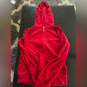 Red velvet hoodie